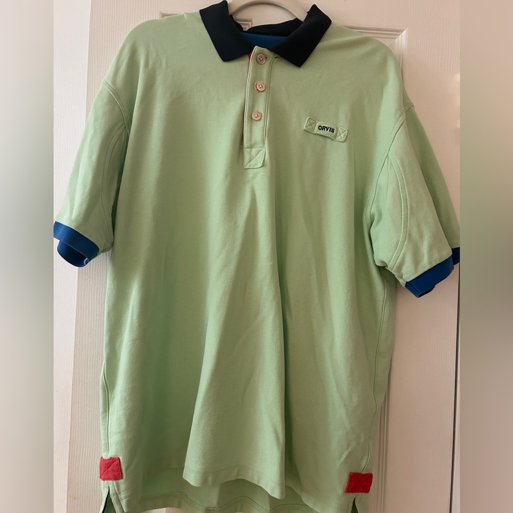 Orvis men’s Mint Green Polo Shirt medium